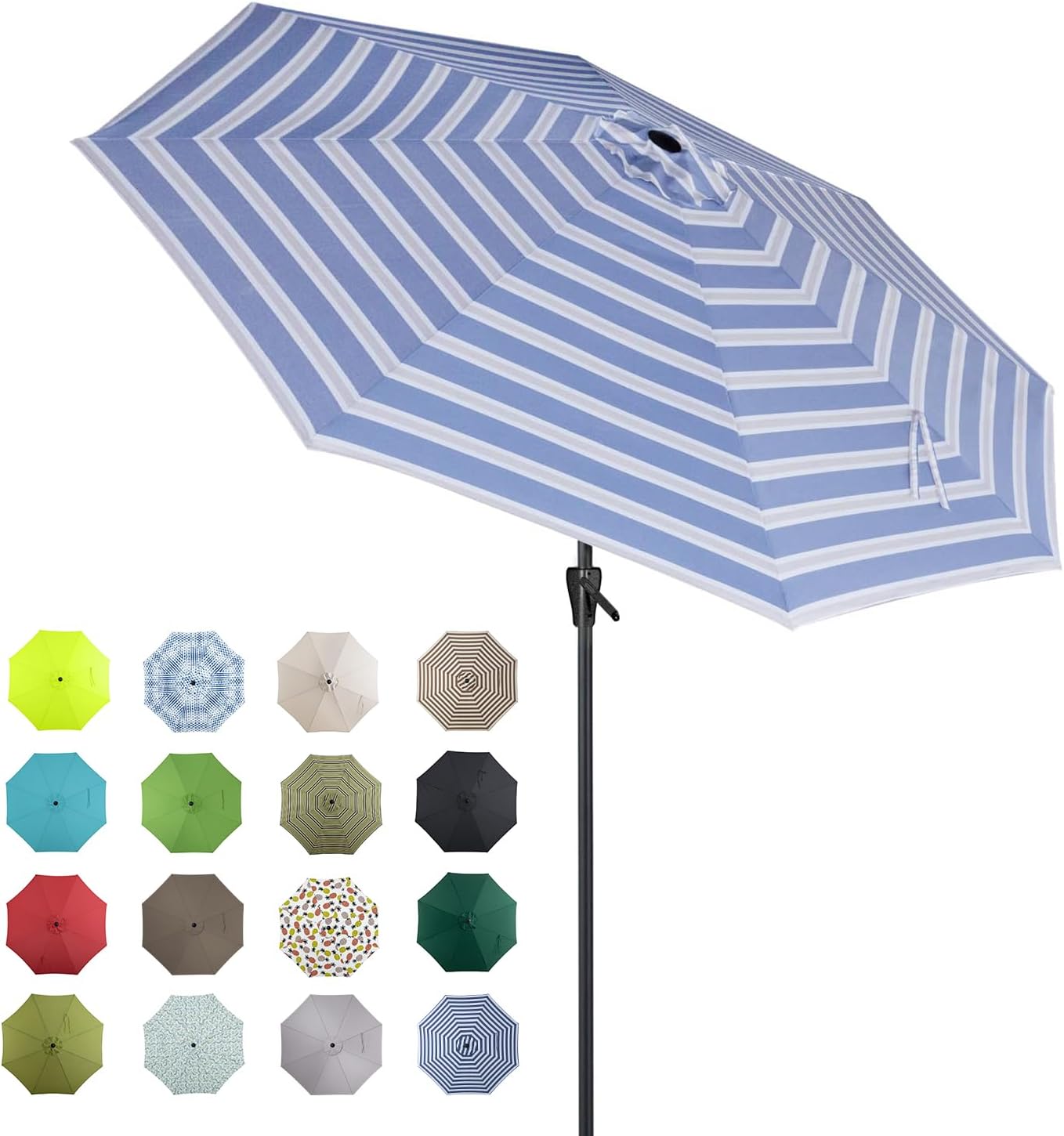 Tempera Patio Market Outdoor Table Umbrella with Auto Tilt