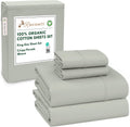 King Size Organic Cotton Sheets Mineral Gray - Percale 4-Piece Set