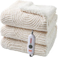 Heated Blanket Full Size - Cozy Jacquard Fleece for Cold Nights