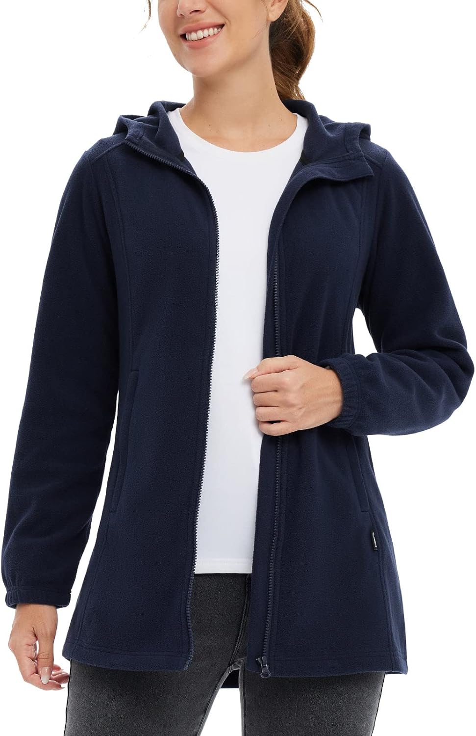 BALEAF Women's Long Fleece Jacket Full Zip Polar Fleece Hoodie