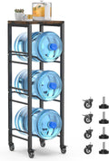 5 Gallon Water Jug Holder 3-Tier Rack with Wheels - Space Saving Stand