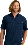 HUK Mens Tide Point Pattern Short Sleeve Fishing Shirt