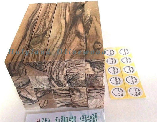 10 Bethlehem Olive Wood Pen Blanks with Authenticity Certificates