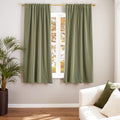 Lazzzy Velvet Green Blackout Curtains 63 in - Thermal Insulated Drapes
