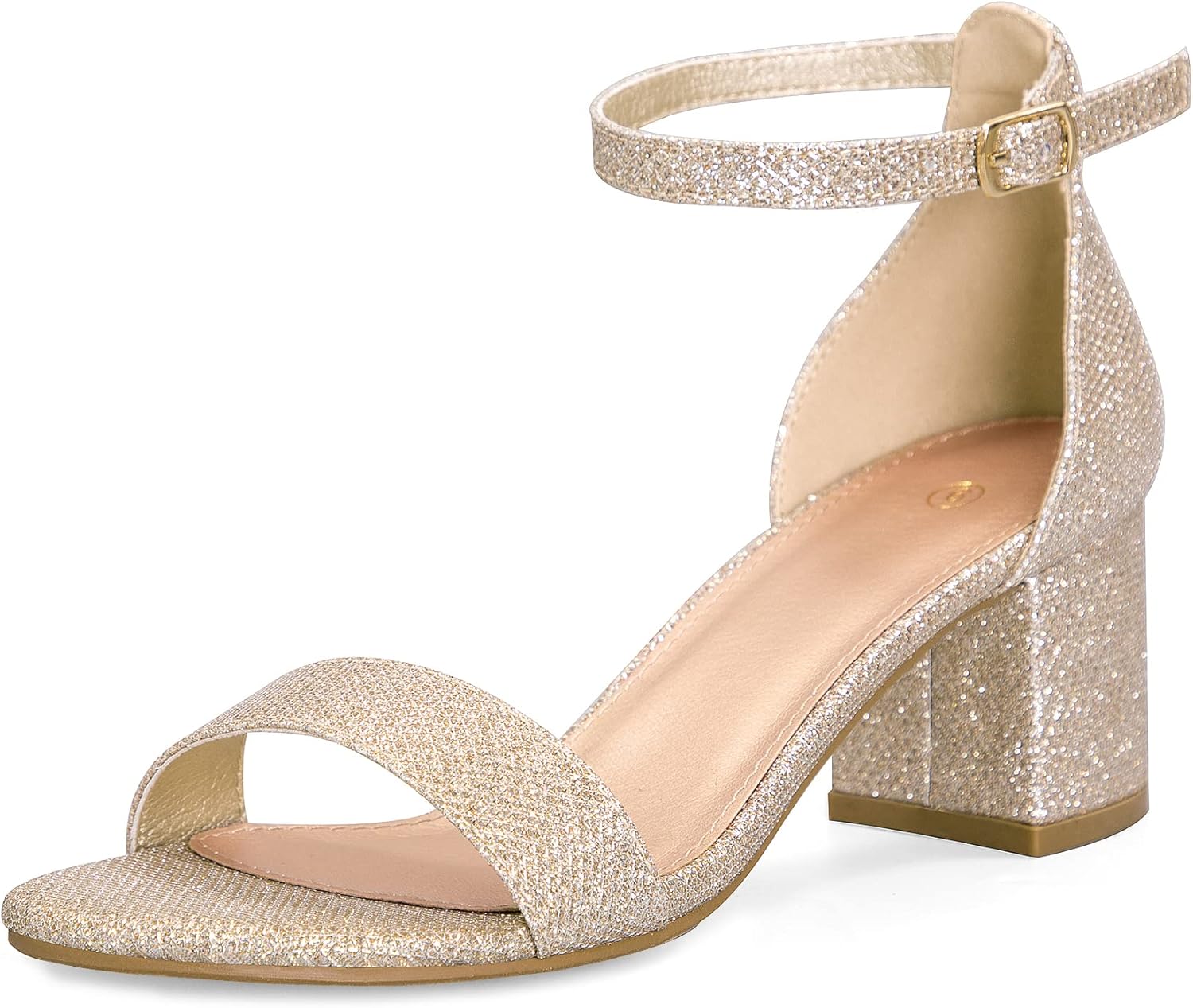 mysoft Women's Chunky Low Heels Open Toe Block Heeled Sandals