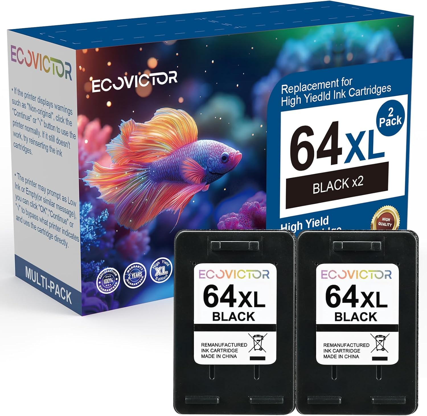 Remanufactured Ink Cartridge Replacement for HP 64 XL Black