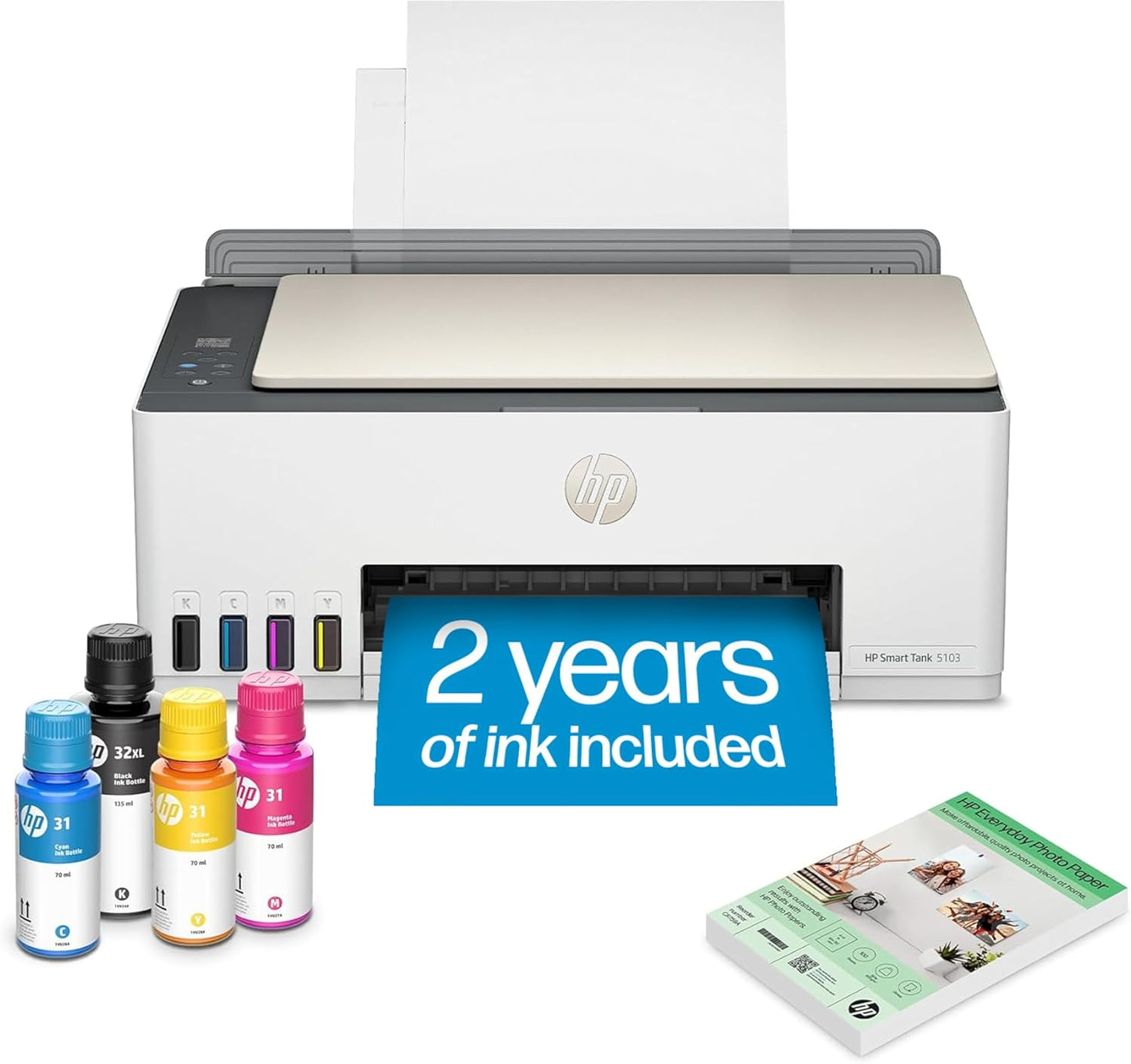 HP Smart Tank 5103: 2 Years Ink & Paper, All-in-One Printer