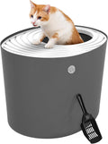 IRIS USA Top Entry Cat Litter Box - Large, Dog Proof, Low-Scatter