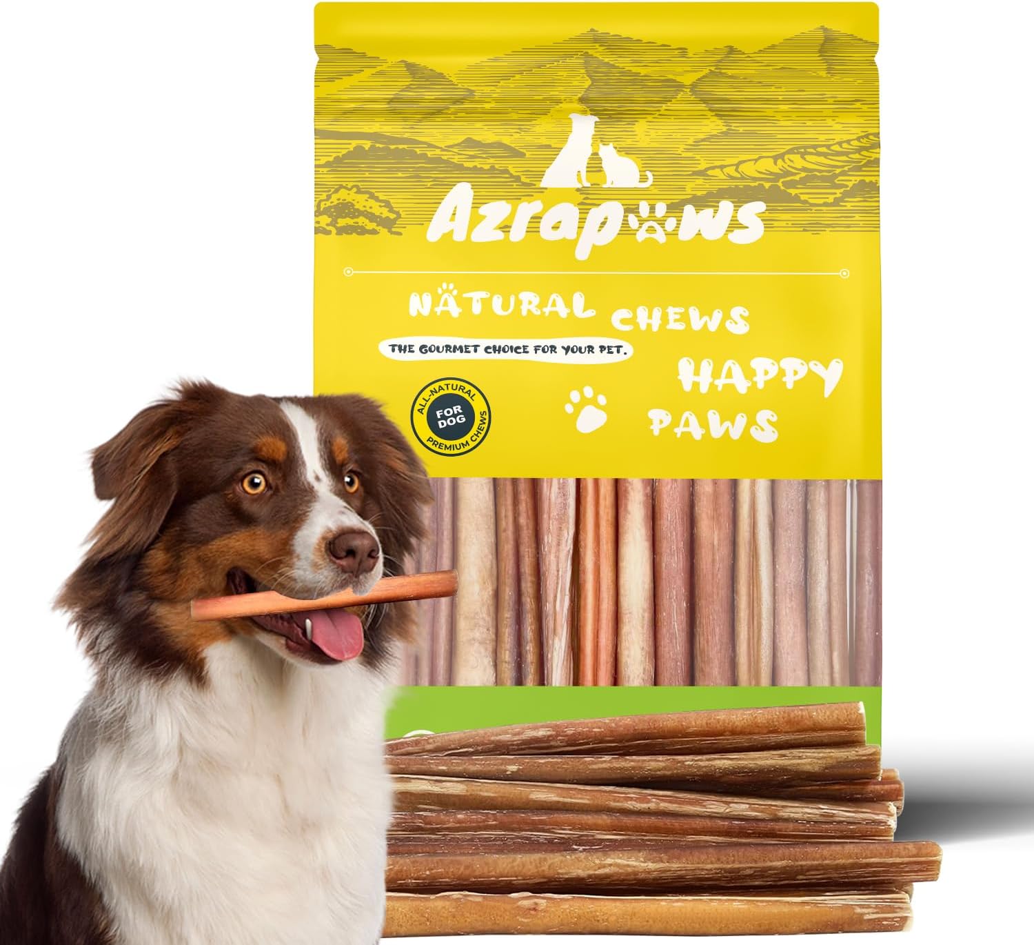 Bully Sticks for Dogs - Natural, Odor-Free Chews for All Breeds