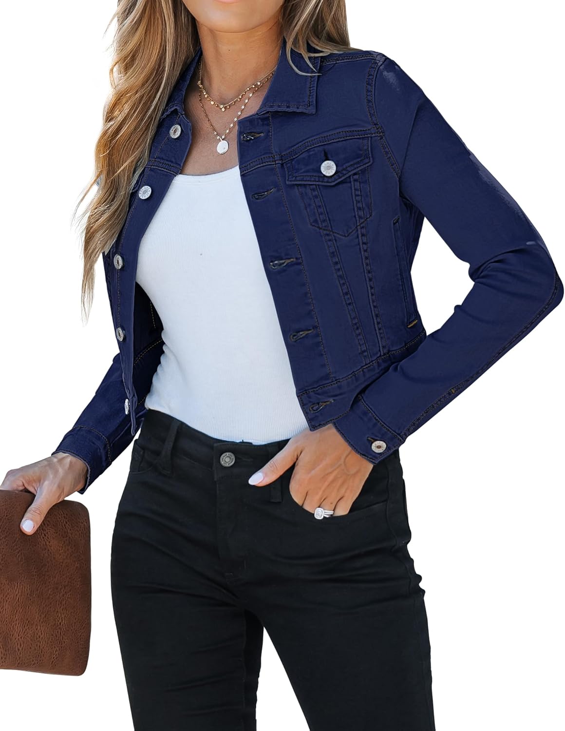 Cropped Jean Jackets for Women by luvamia - Fashionable Denim Shacket