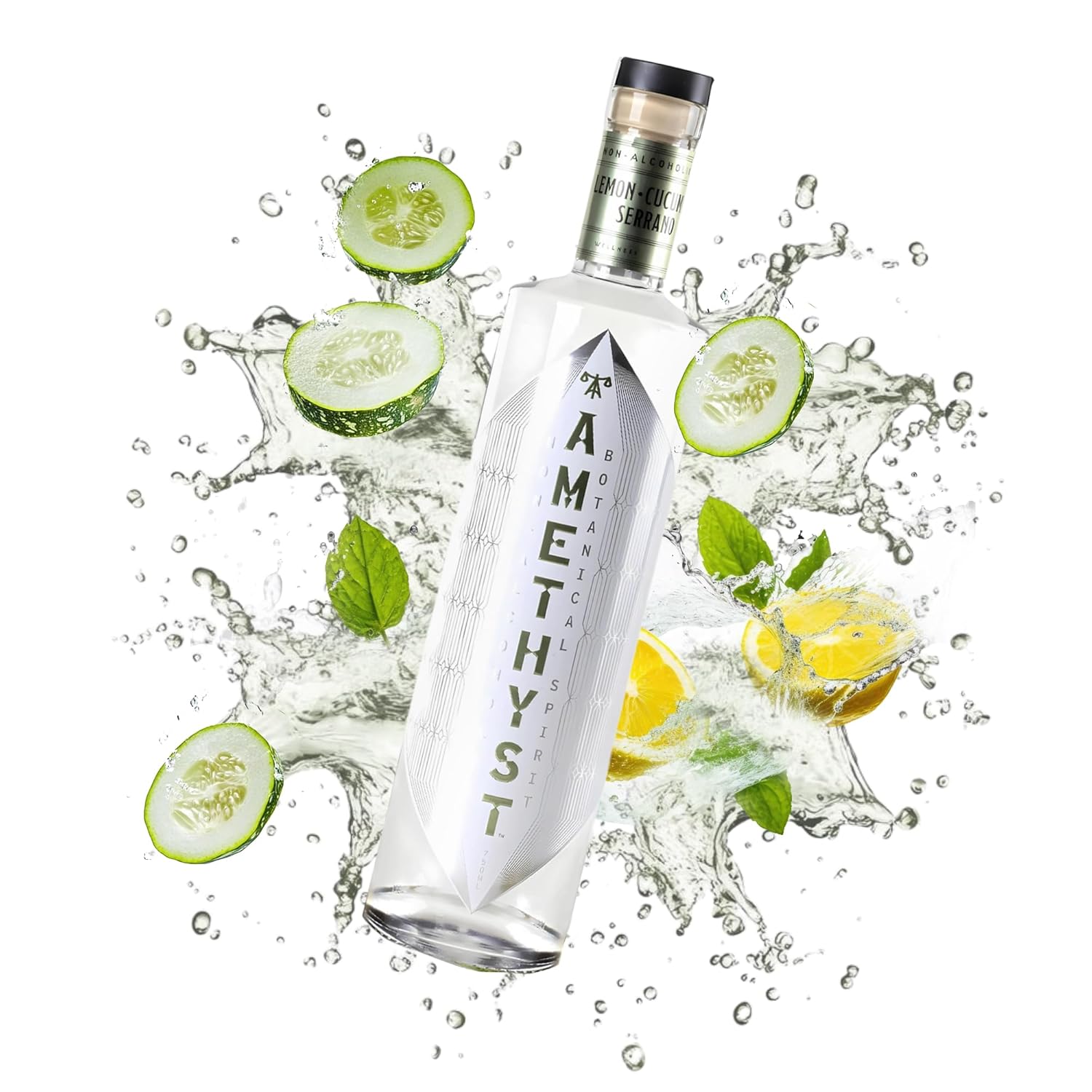 Amethyst NA Botanical Spirits: Refreshing Lemon Cucumber Drink