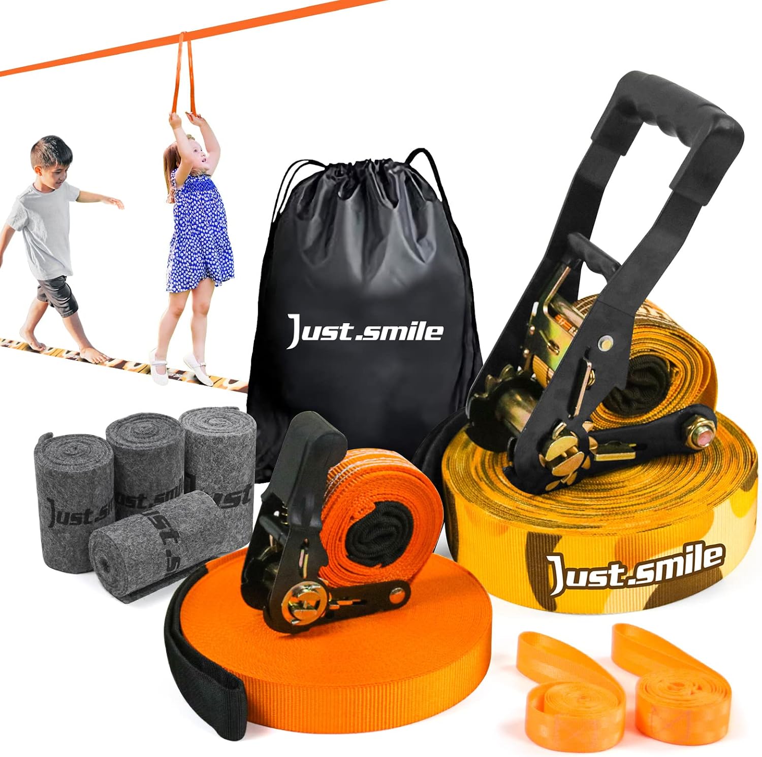 Slackline Kit for Kids and Adults - 65ft Fun Backyard Equipment