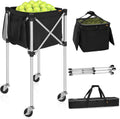 Foldable Tennis Ball Cart Holds 180 Balls for Easy Transport