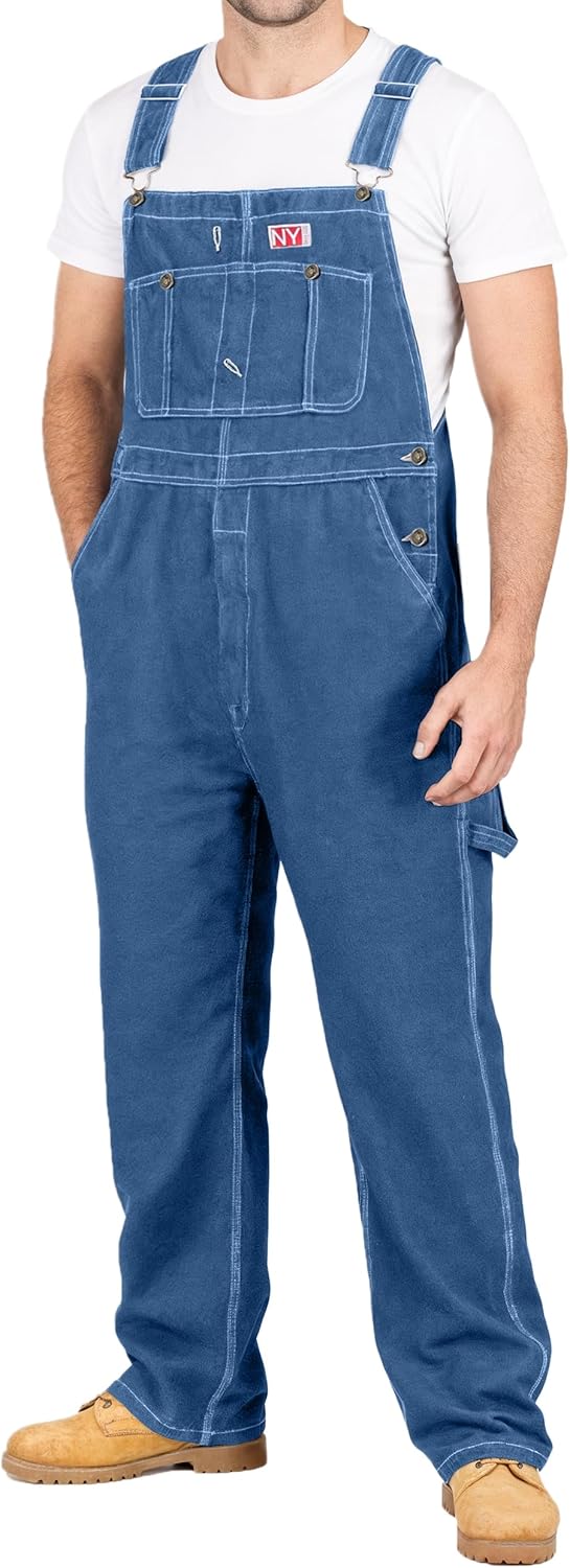 NY Threads Men's Denim Bib Overall for Work and Casual Wear