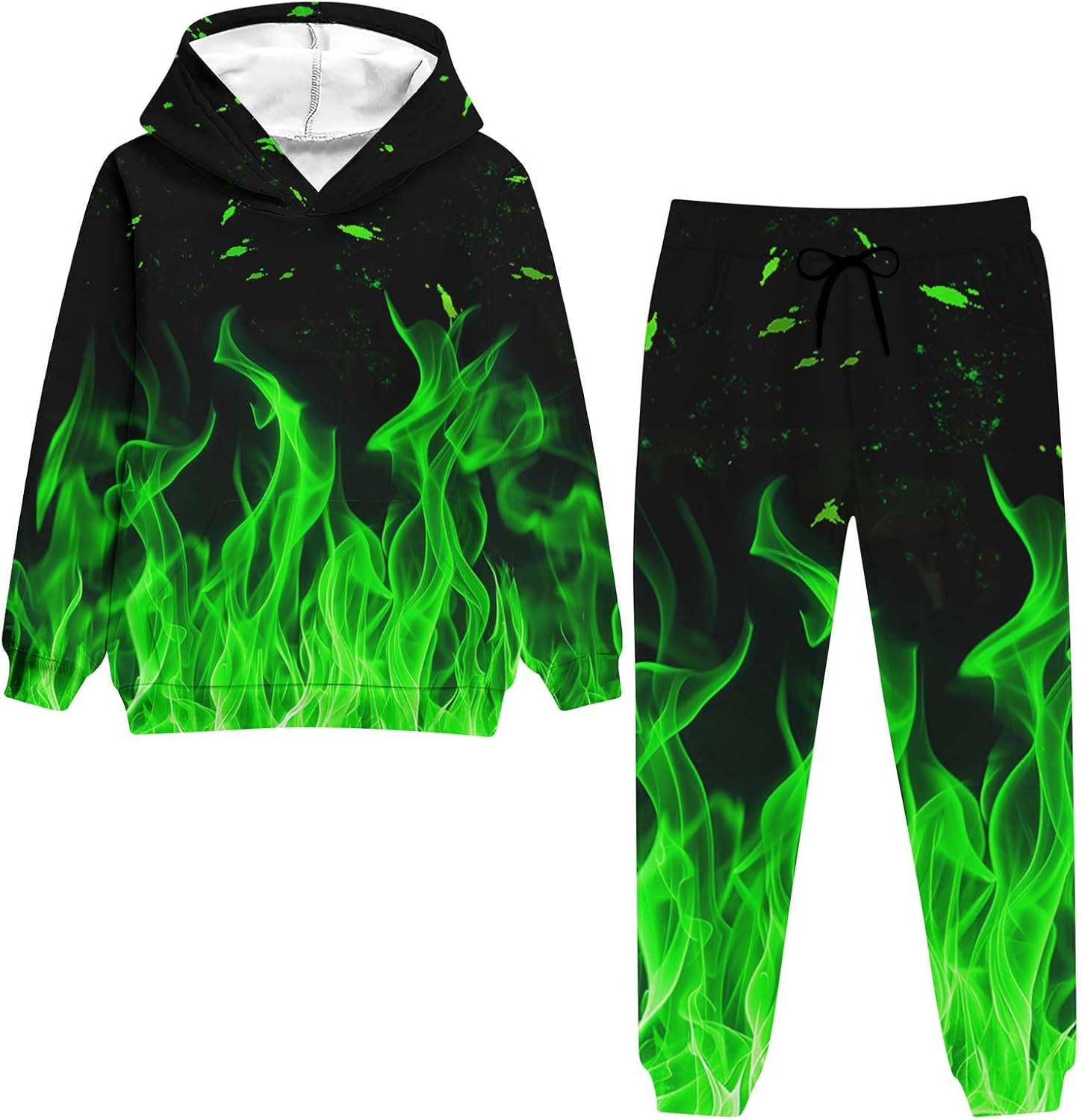 Boys Hoodie Pant Set with 3D Print for Ages 5-14 Years