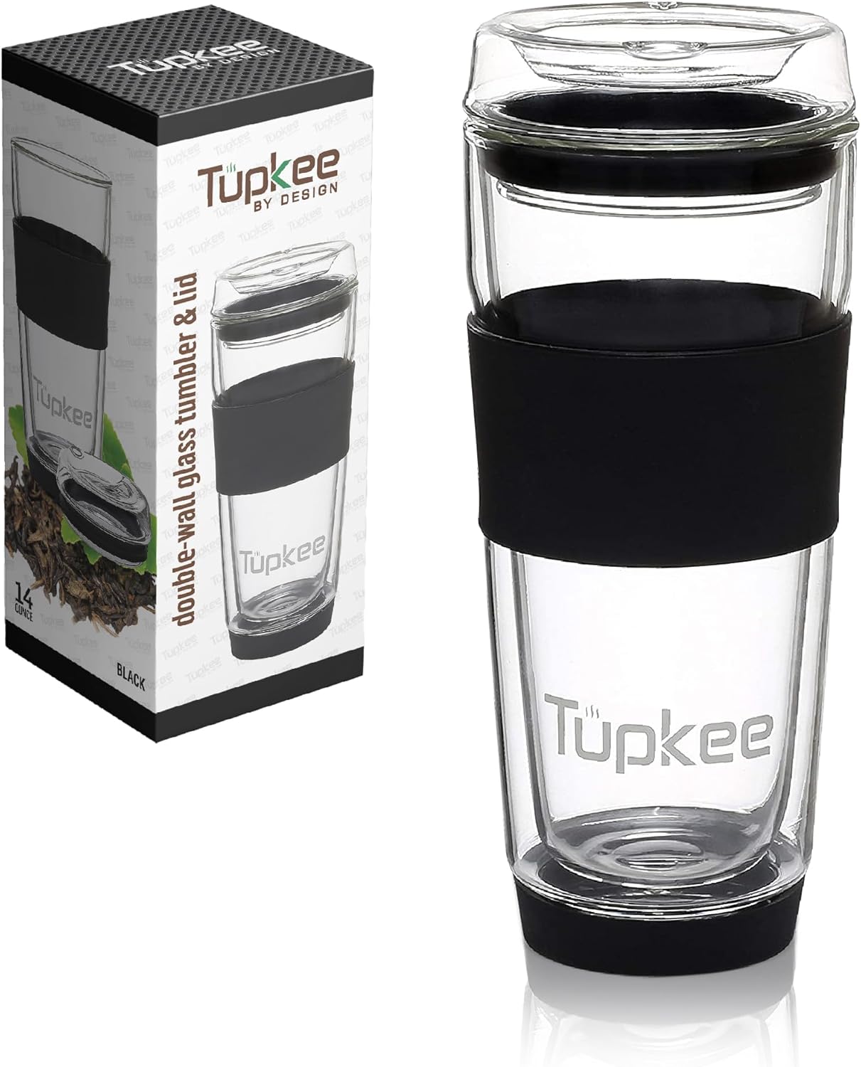 Tupkee Double Wall Glass Tumbler - Elegant Insulated Mug
