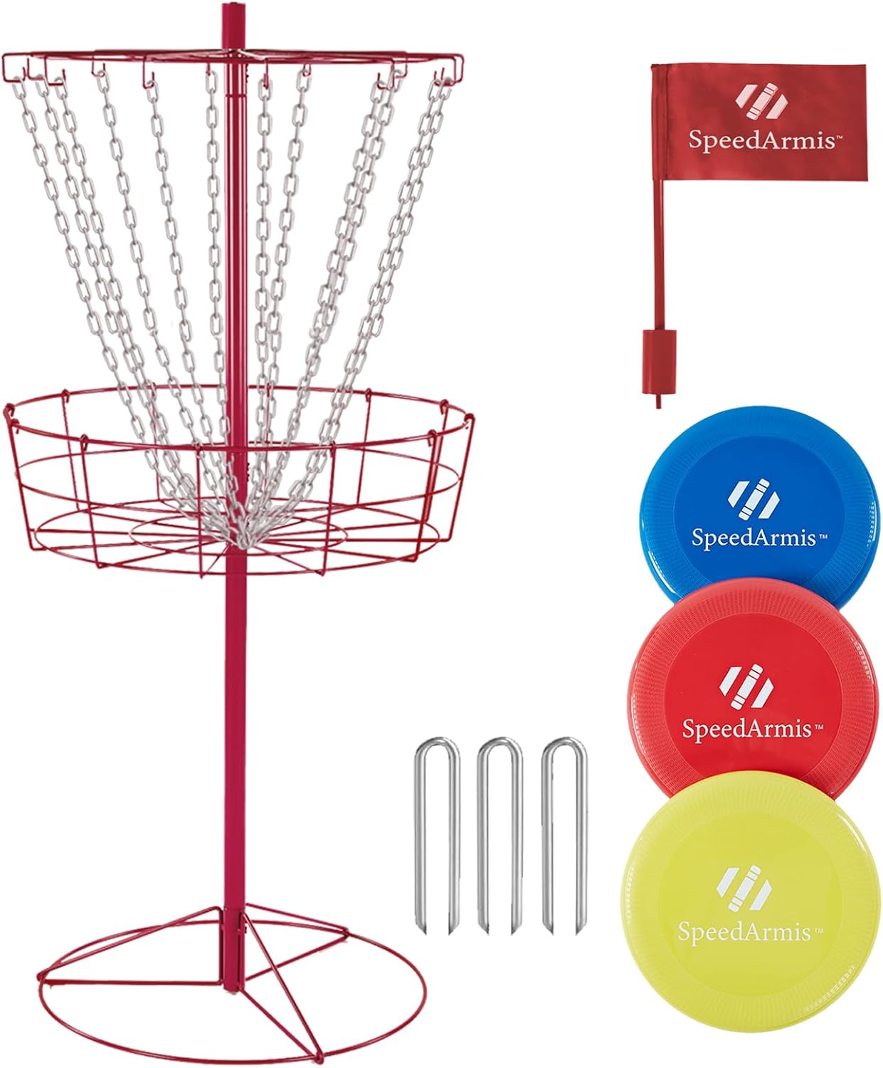 Professional Disc Golf Basket Set - Portable & Heavy Duty