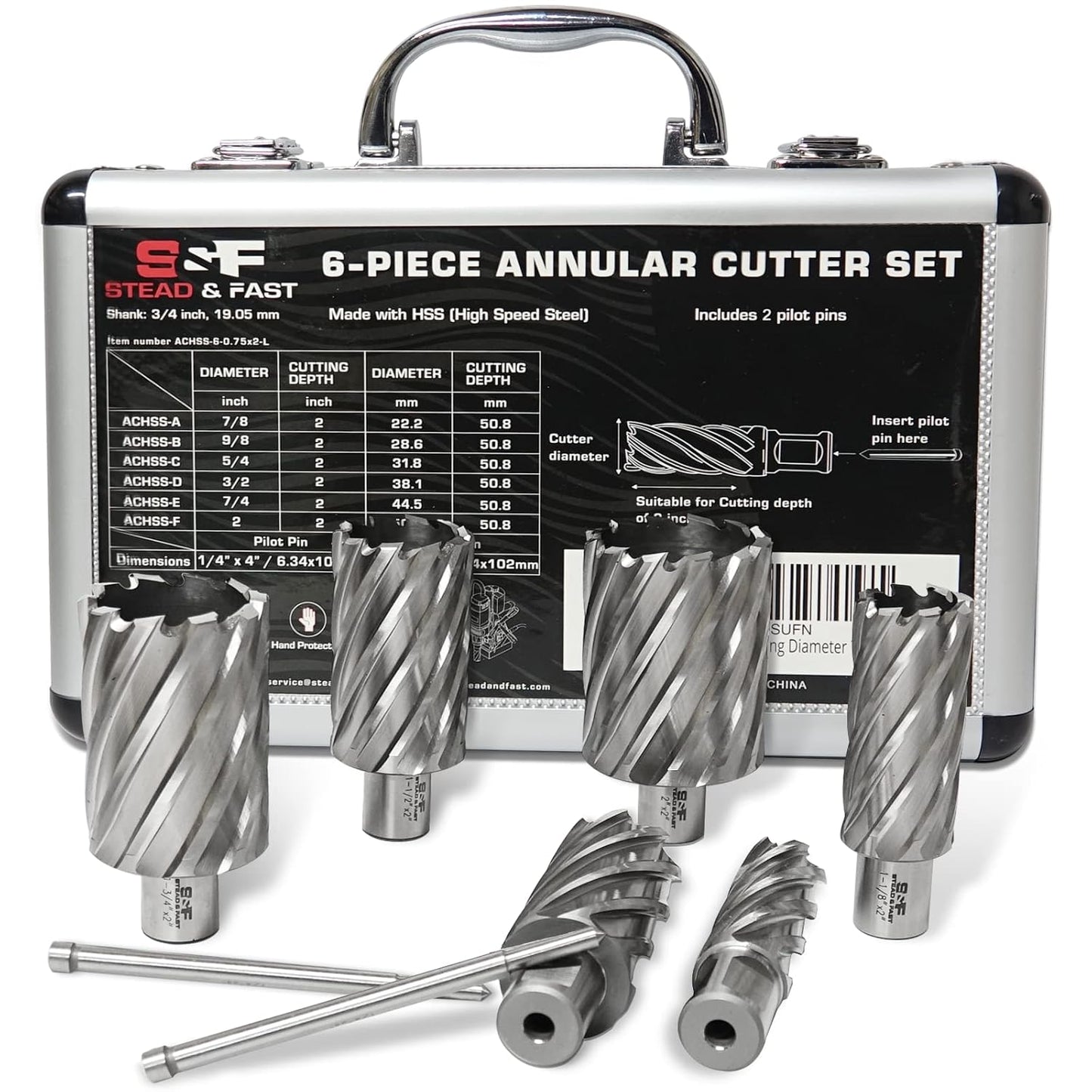 Annular Cutter Set for Magnetic Drill Press - 2 inch Depth