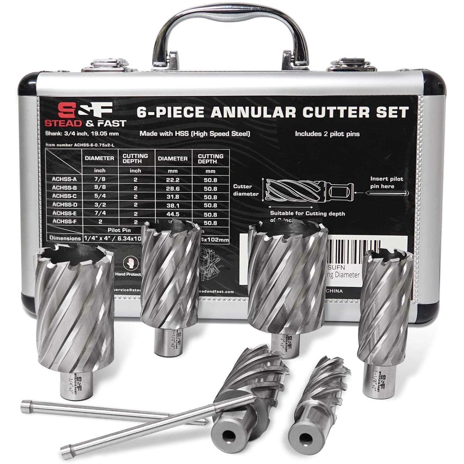 Annular Cutter Set for Magnetic Drill Press - 2 inch Depth