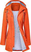 LOMON Raincoat Women Waterproof Long Hooded Trench Coat (Style 74DS)