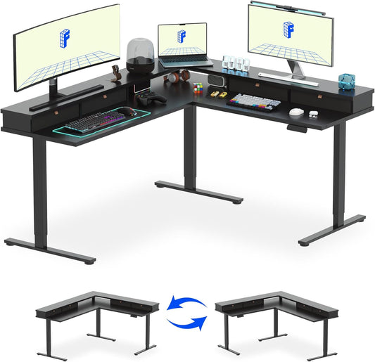 FLEXISPOT 71in Large L Shaped Standing Desk for Home Office