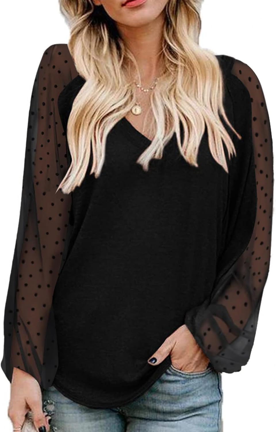 Beyove Boho Tops for Women Long Sleeve V Neck Fall Shirts
