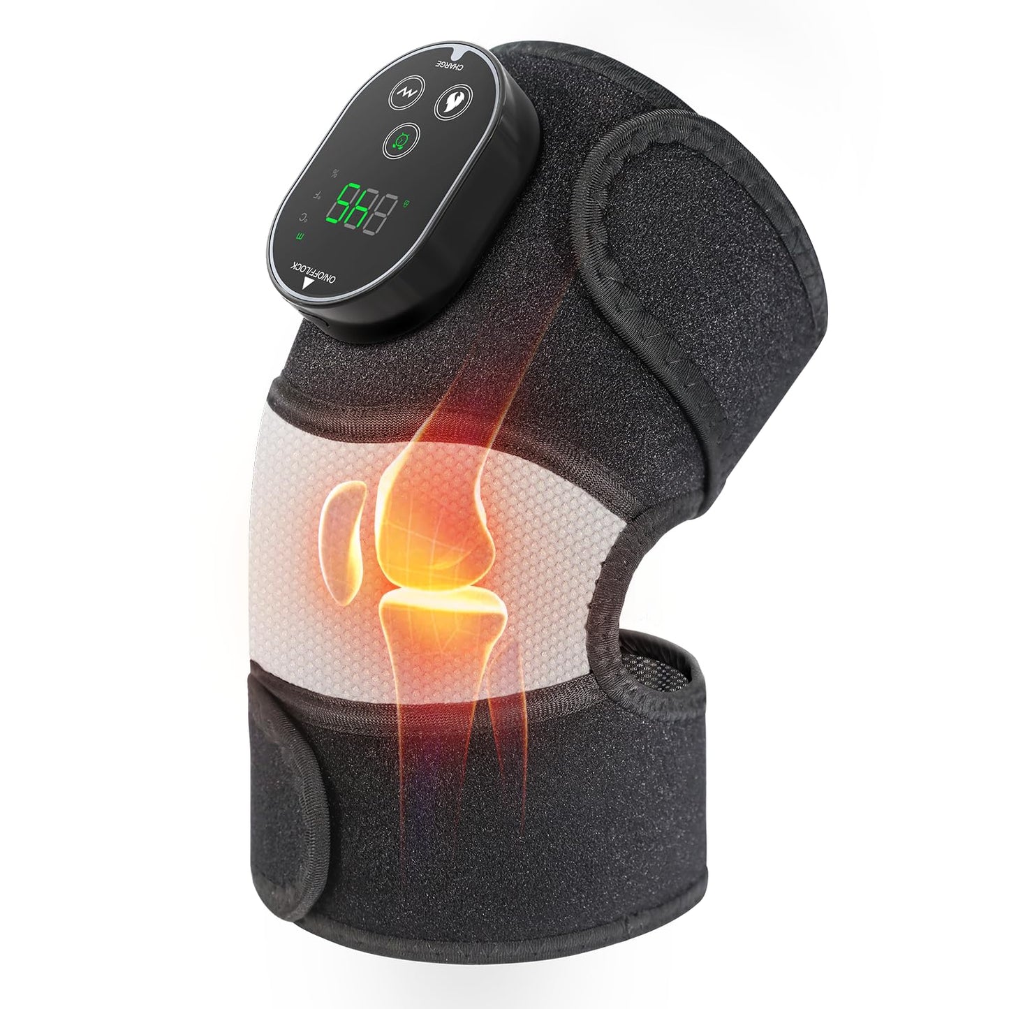 Cordless Heated Knee Massager for Pain Relief and Comfort