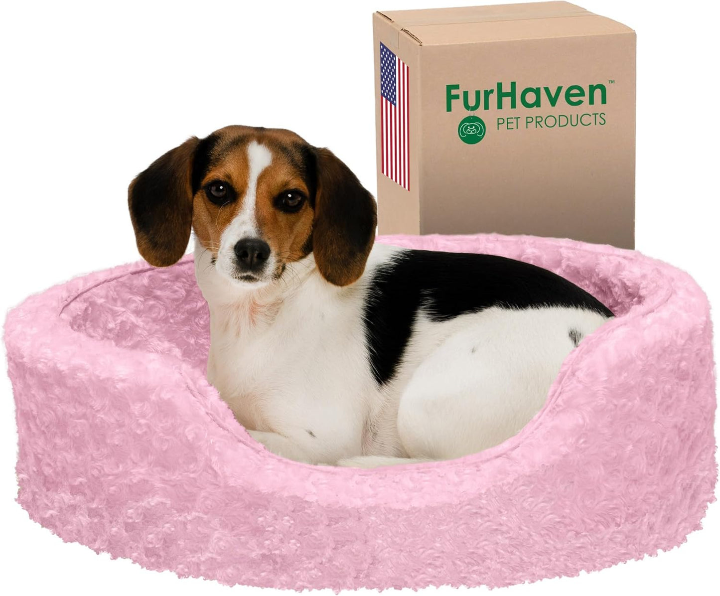 Furhaven Dog Bed for Small Dogs - Ultra Plush Oval Lounger