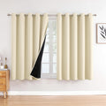Light Beige 60 x 63 in Blackout Curtains Set - Total Room Darkening