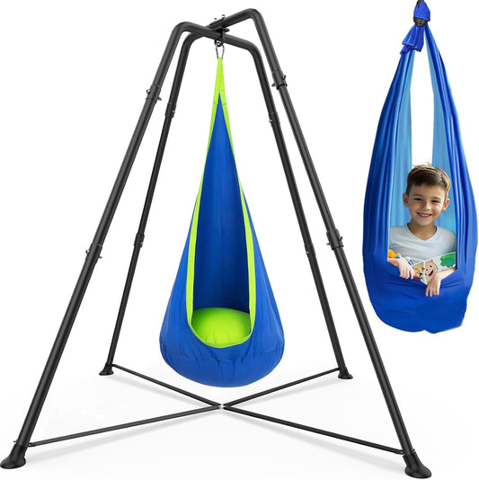 Sensory Swing Set with Heavy-Duty Metal Frame for Kids and Adults