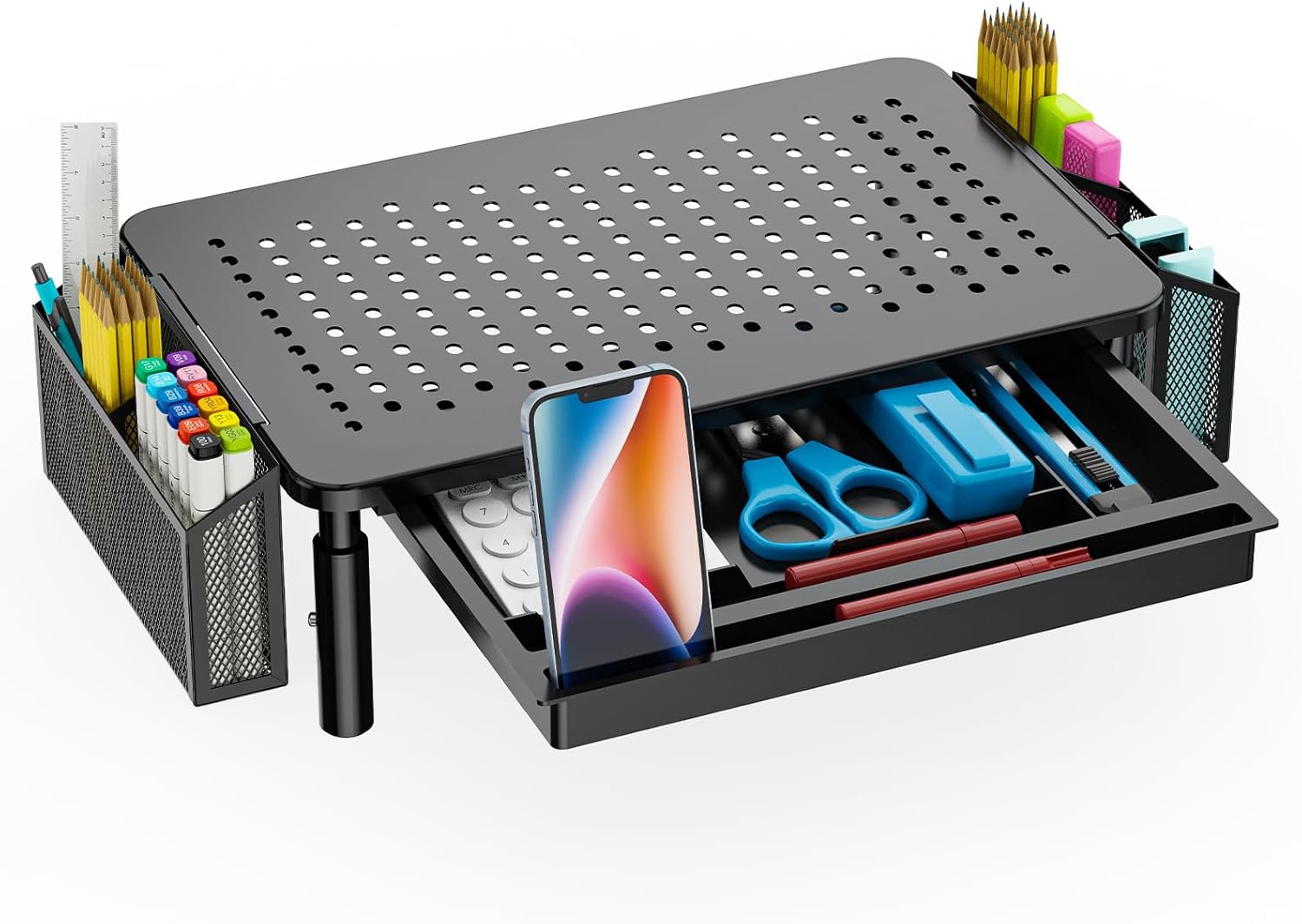 WALI Computer Monitor Stand with Storage and Adjustable Height