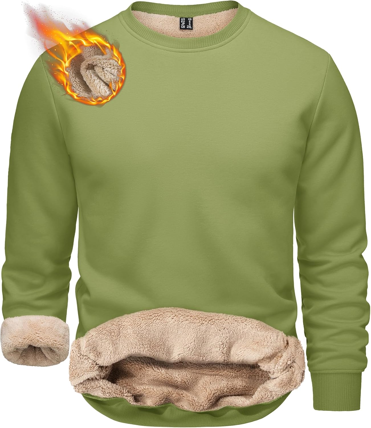 TACVASEN Men's Crewneck Sweatshirt for Warm Winter Comfort