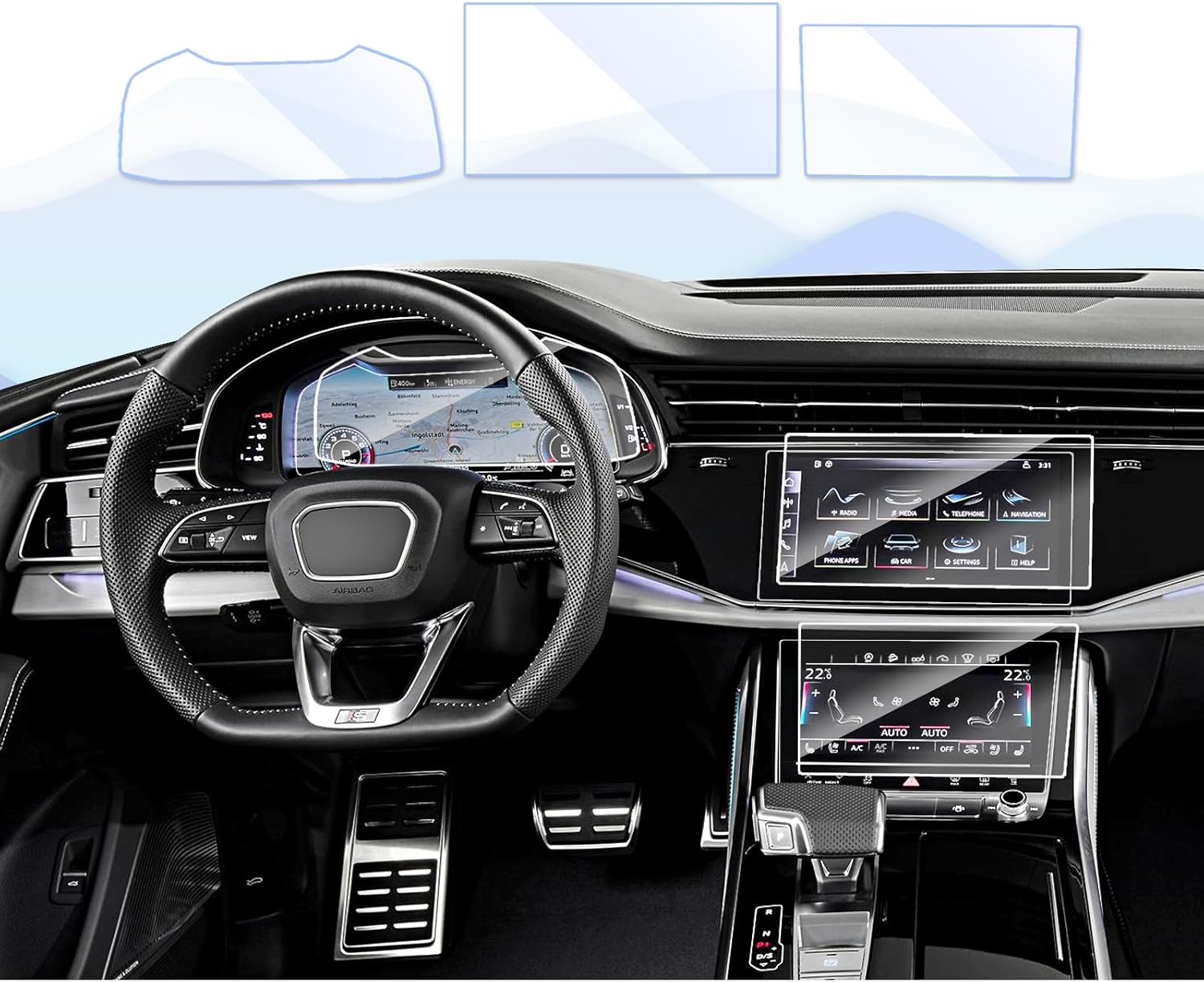 3pcs Q7 Q8 Screen Protector for 2024 Audi Q7 Accessories