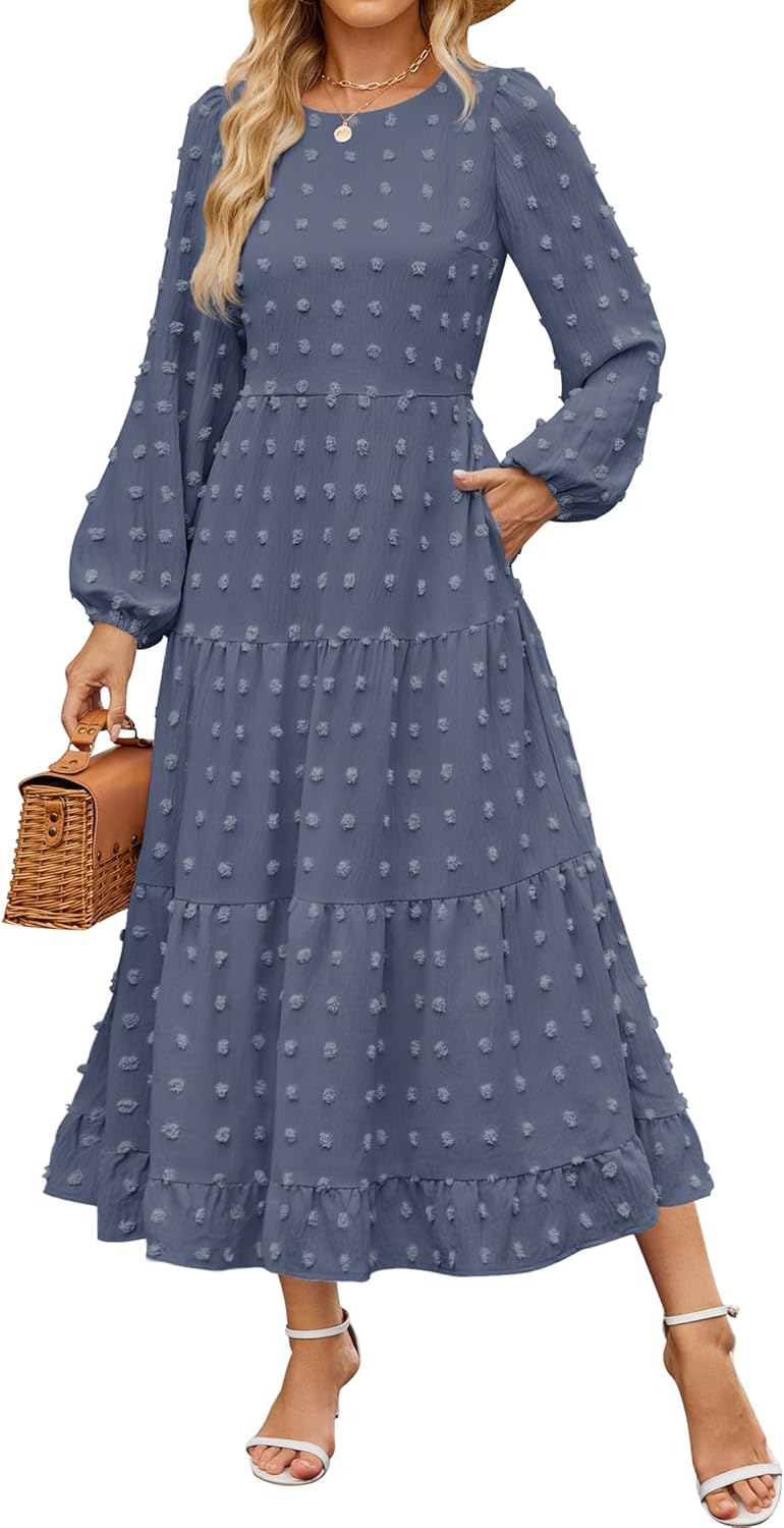 ZESICA Women's Fall Long Sleeve Maxi Dresses for Every Occasion