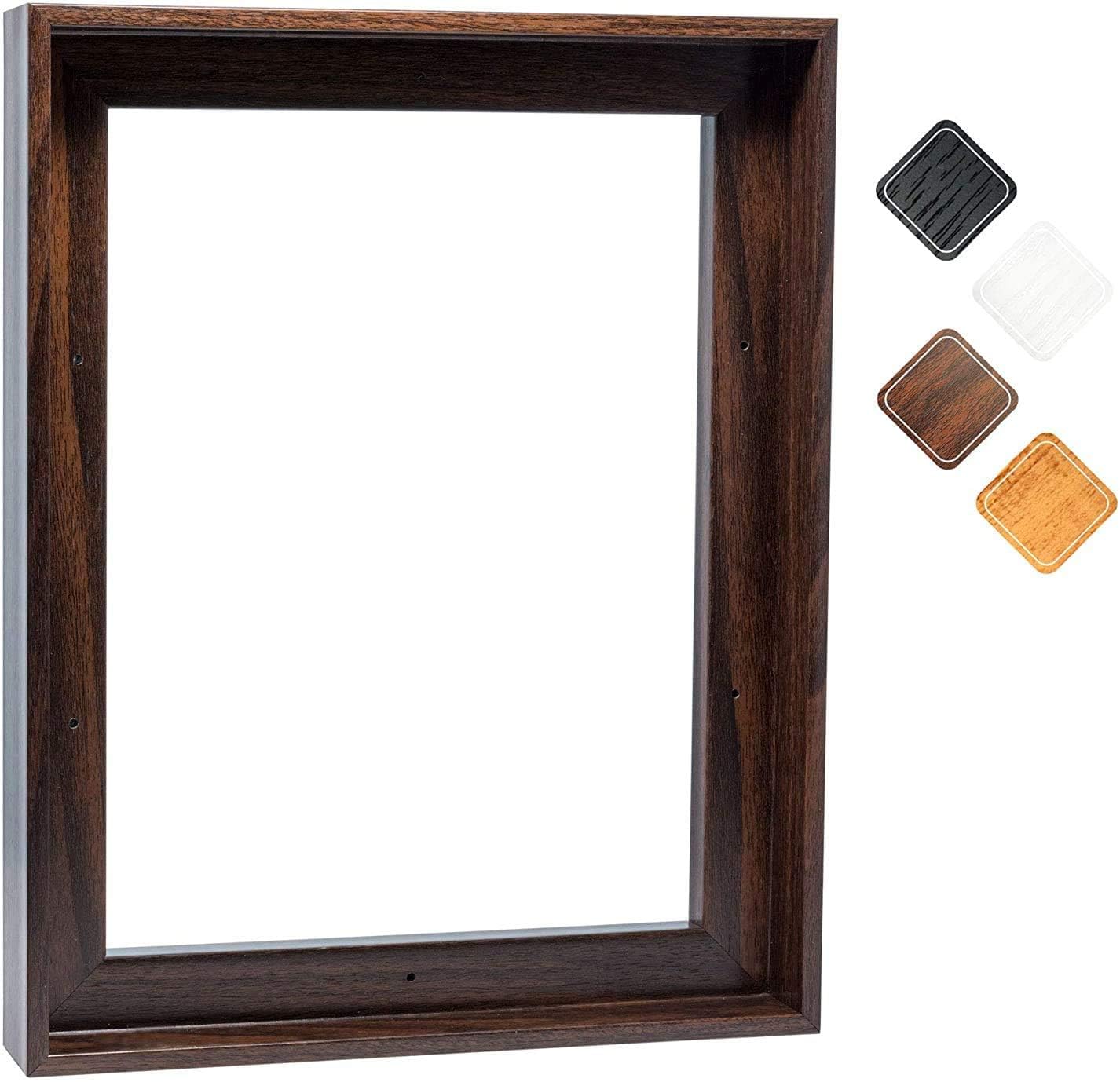 Canvas Floating Frame for 12x16 Art, Dark Brown Wall Decor