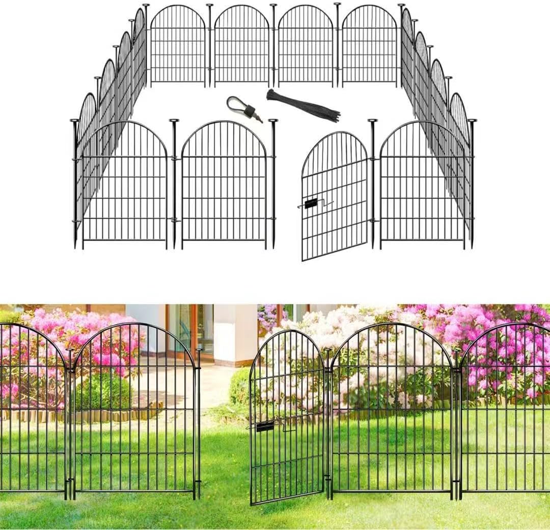 ADAVIN Garden Fence Animal Barrier with Gate for Pets and Yard