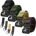 Tactical Belts for Men 4 Pack - Heavy-Duty Quick-Release Web Belt