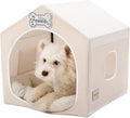 Jiupety Indoor Dog House Tent Bed for Small Pets, Beige