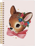 Christmas Notebook Pink Bow Deer Coquette Journal - Compact 5.5x8.3 in