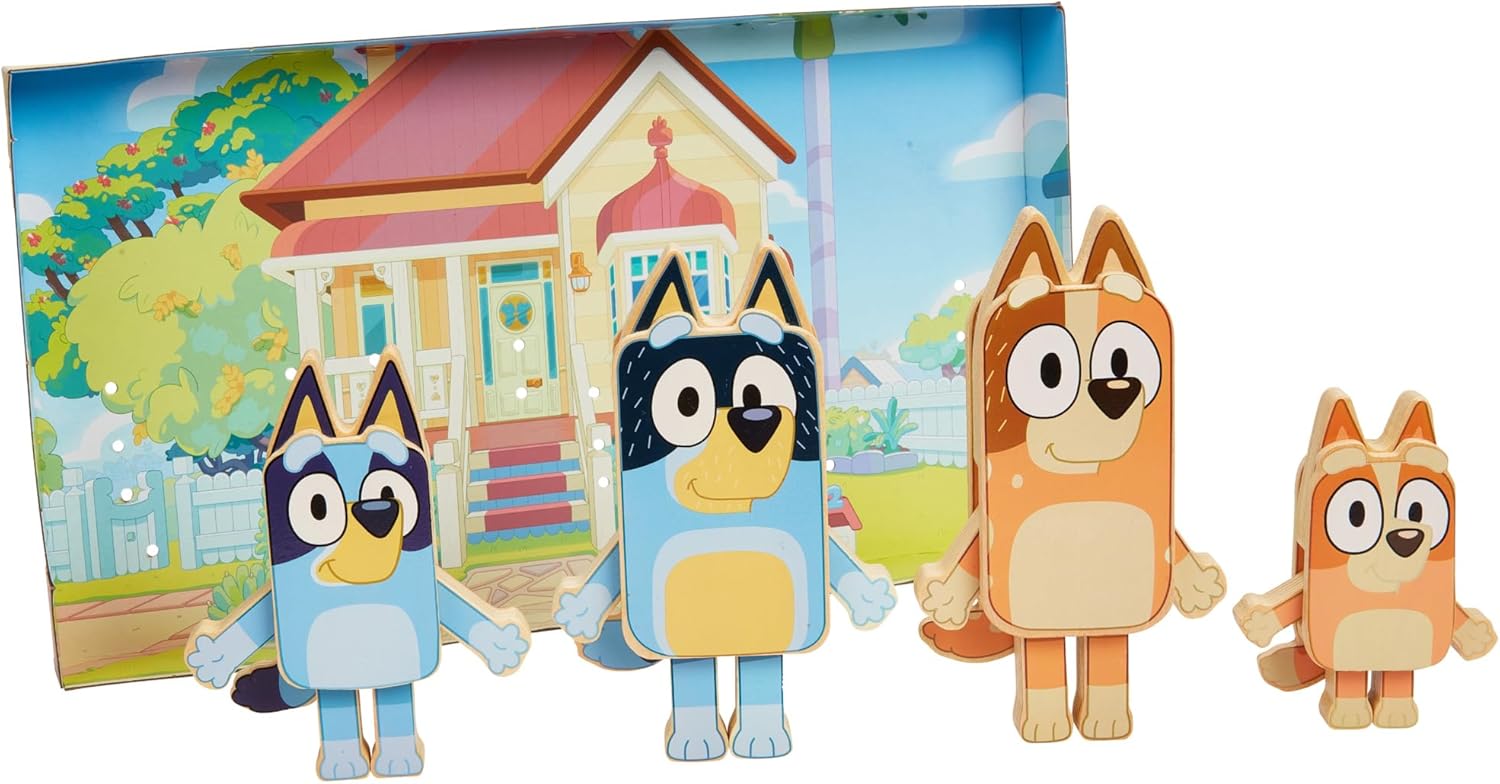 Bluey Colorful Wooden Figures Set