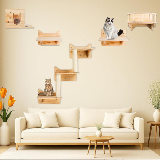 Cat Wall Shelves Furniture Set for Indoor Climbing and Perching