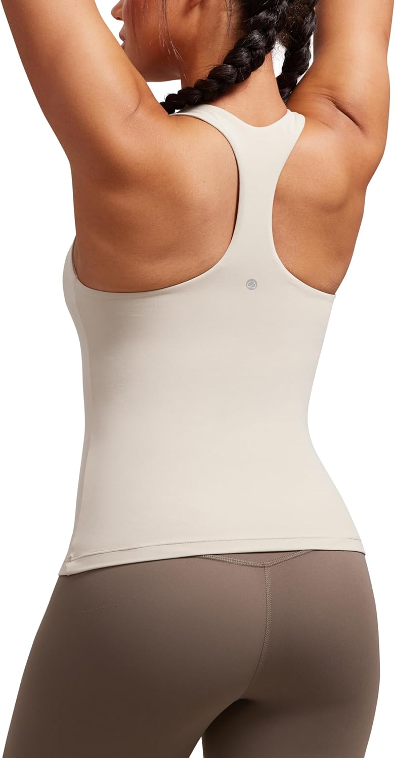 CRZ YOGA Butterluxe Workout Tank Tops for Women with Built-in Bras