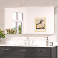 Brushed Nickel Rounded Rectangle Bathroom Mirror 48 x 24 - Versatile