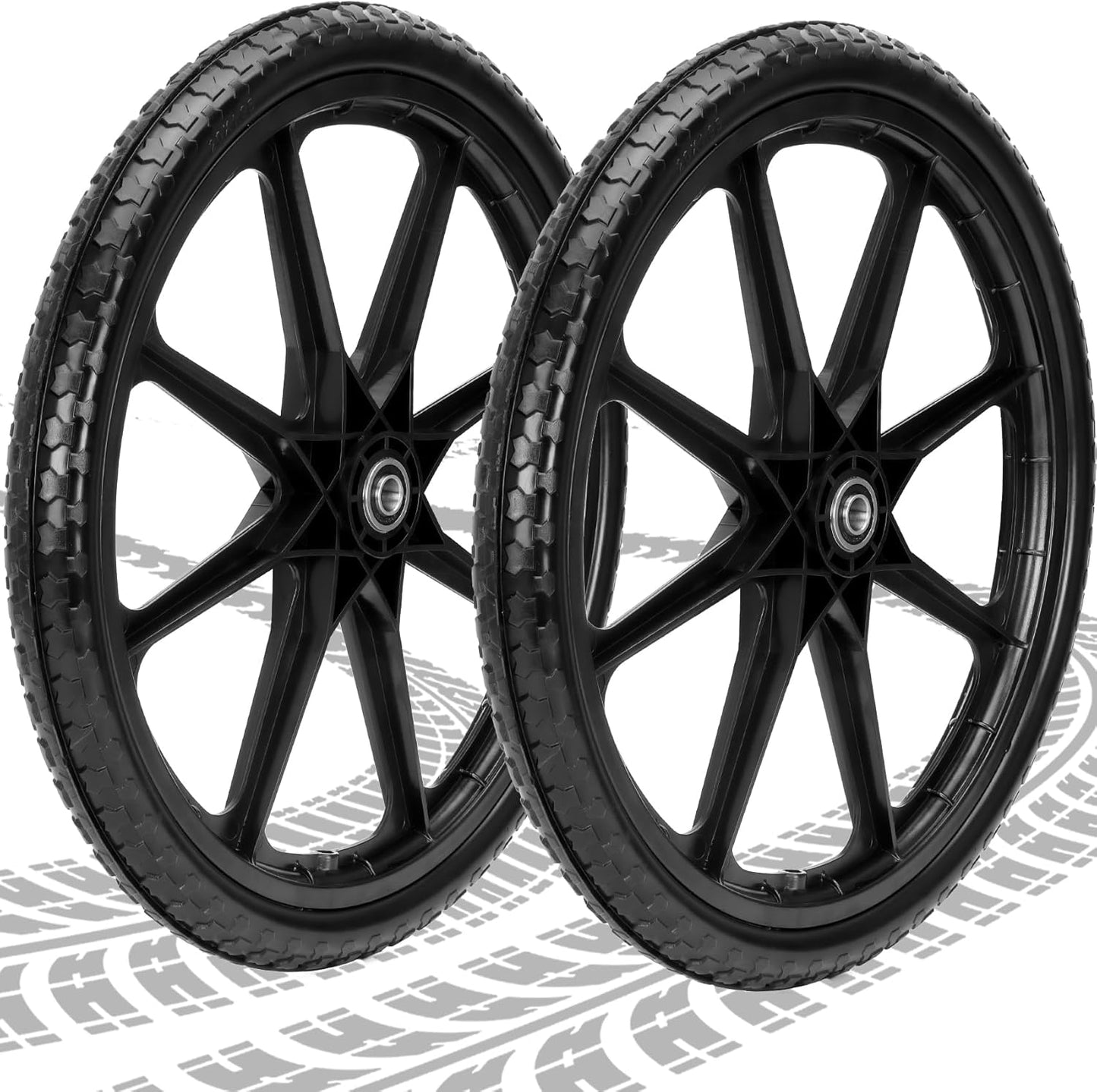 20in Flat Free Wheels for Rubbermaid Wheelbarrow and Carts