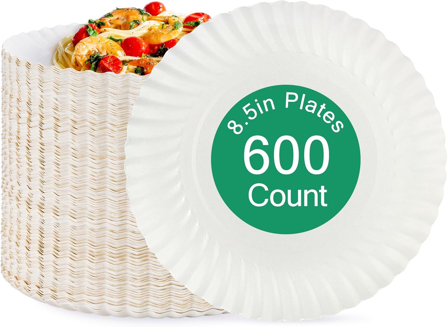 JOLLY PARTY 8.5 inch Paper Plates for Everyday Use and Events