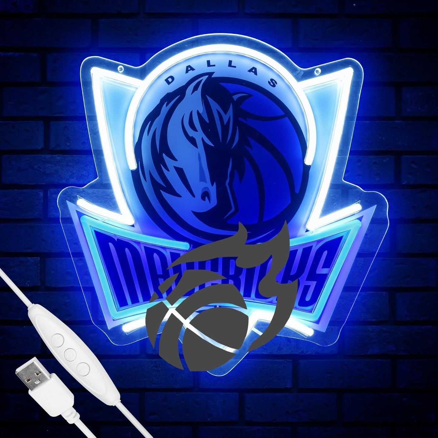 Basketball Team Neon Sign for Dallas Fans - Dimmable LED Decor