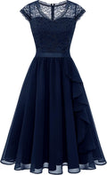 Wedtrend Women's Bridesmaid Short Prom Dress - Elegant Ruffle Lace