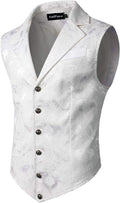 VATPAVE Mens Victorian Suit Vest Steampunk Waistcoat - Classic Slim