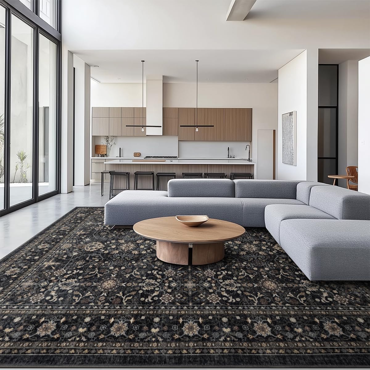 Non Slip Machine Washable Area Rug for Living Room and Bedroom