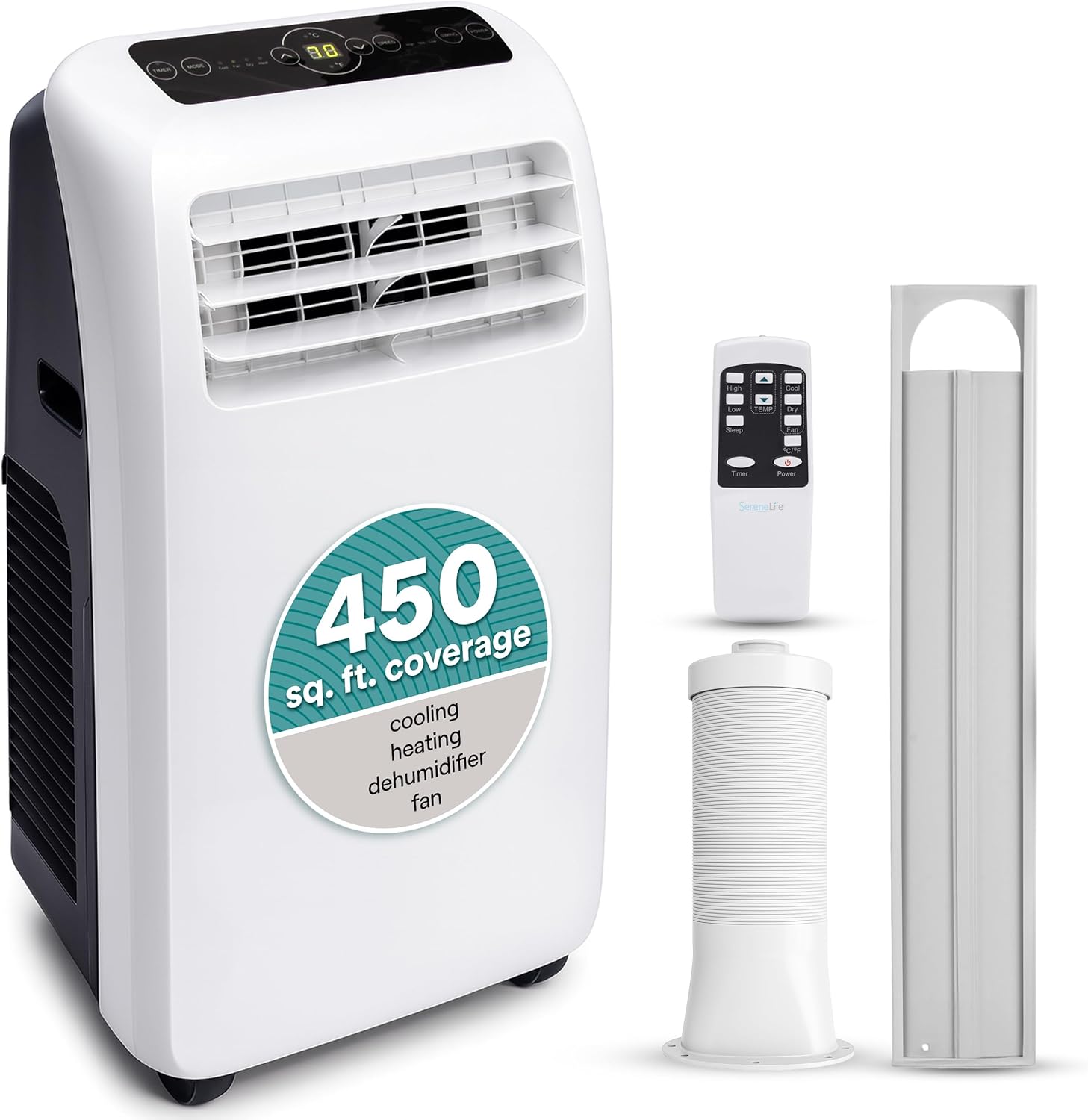 SereneLife Portable Air Conditioner with Dehumidifier and Heat
